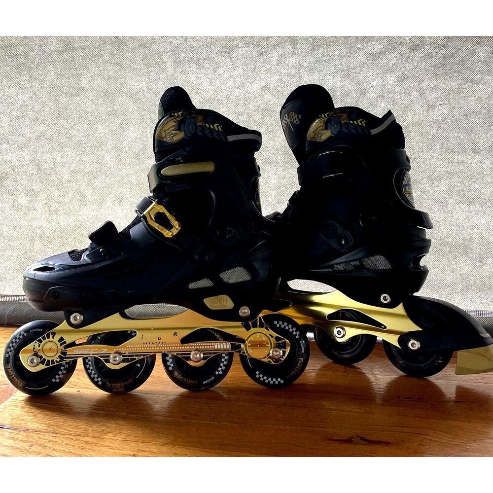 Nattork Adjustable Youth Inline Skates Medium US 1-4 ABEC-7 Aluminum Frame